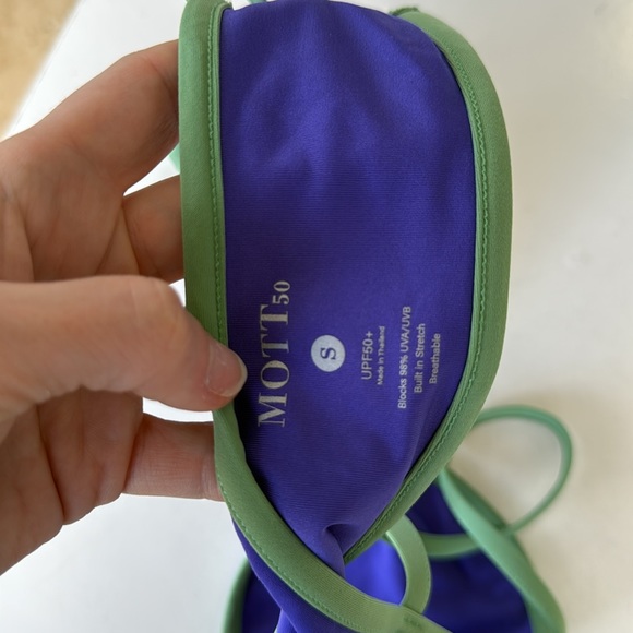 Mott 50 Amethyst Purple Blue Matcha Green Lined Bikini Swim Cheeky Ruched V cut - Picture 5 of 8